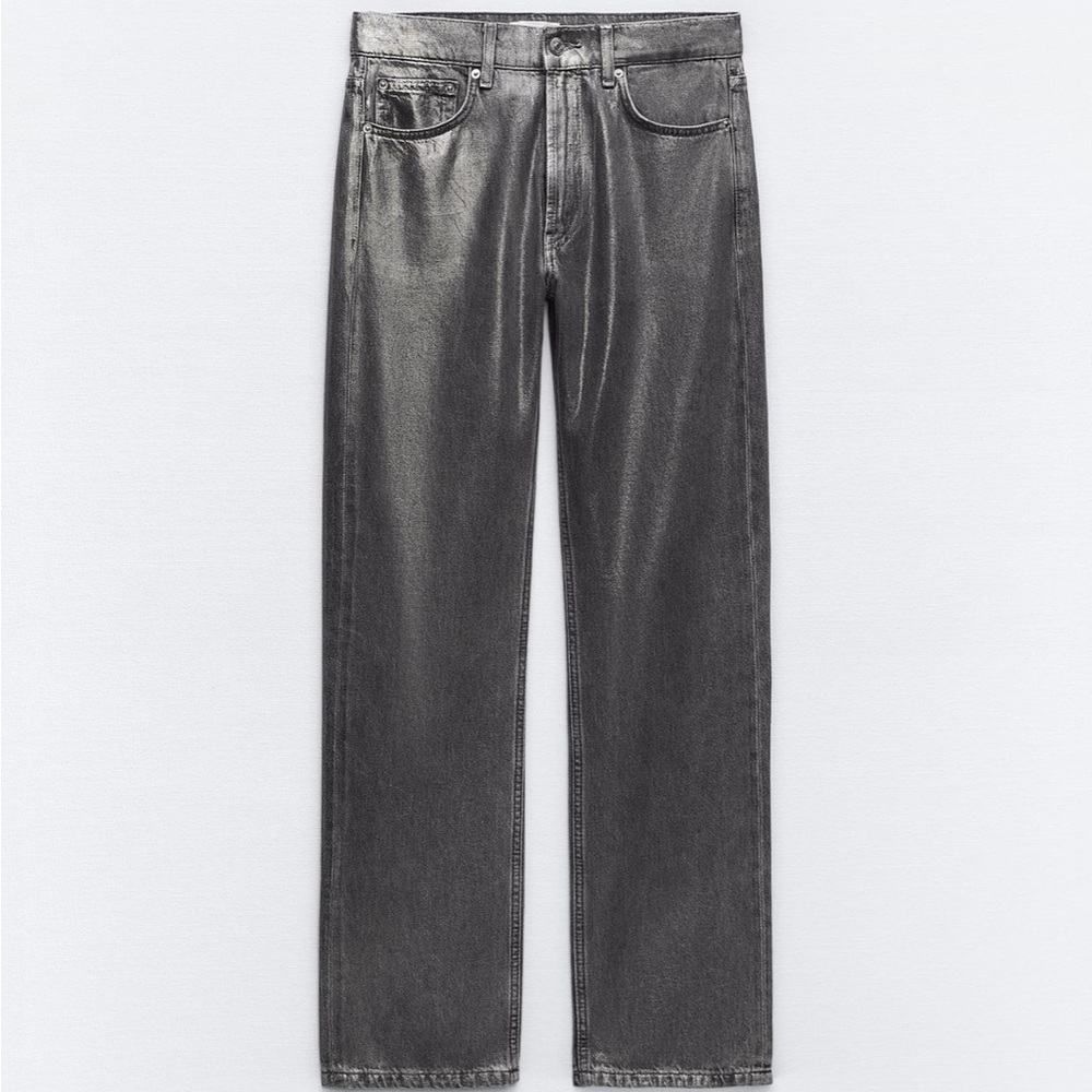 Zara Metallic Jeans - NWOT - Picture 3 of 7